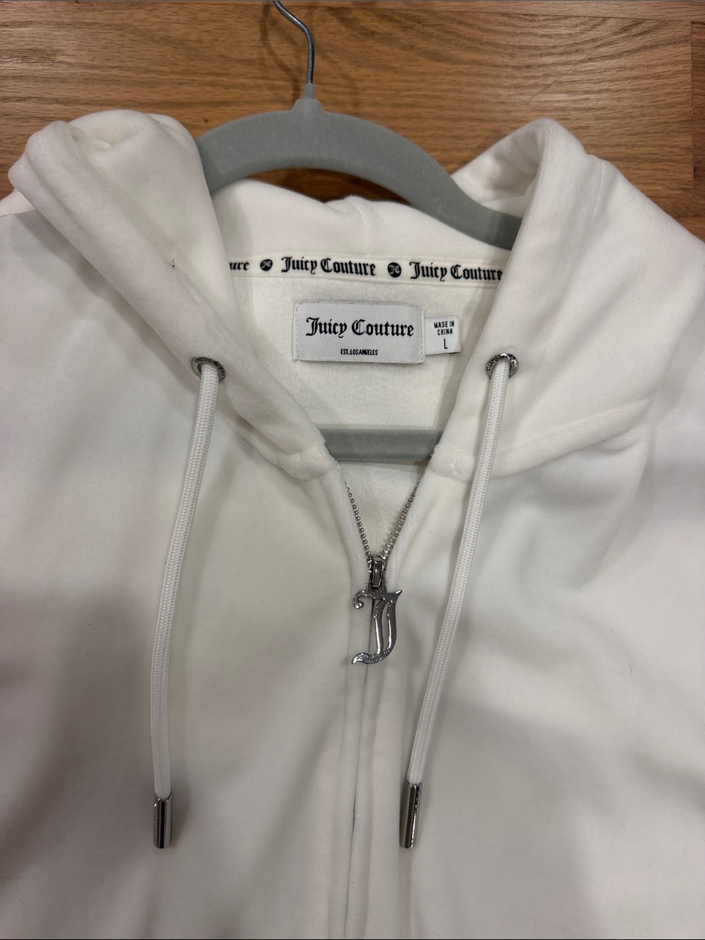 Juicy Couture White Rhinestone Logo Hoodie - Picture 5 of 7